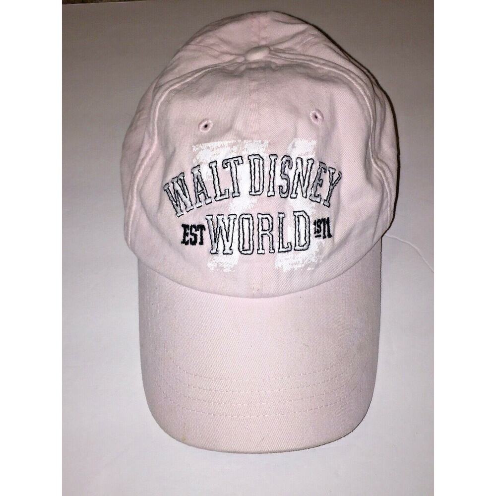 WALT DISNEY WORLD “EST 1971” ADULT CAP, LIGHT PINK WITH SNAP BUCK CLOSURE